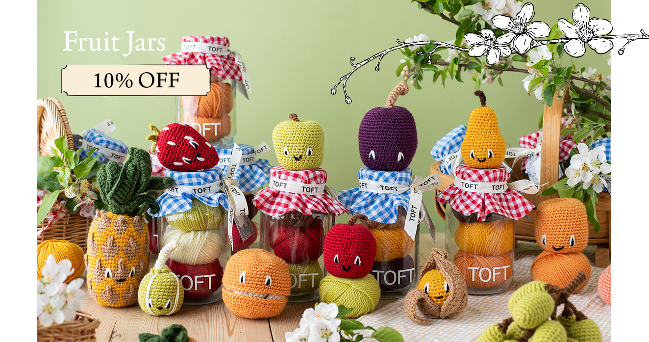 Fruit crochet jars discount toft jam jelly marmalade preserve gifts